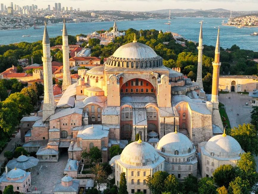 Aerial view of Hagia Sophia Mosque near CVK Hotels