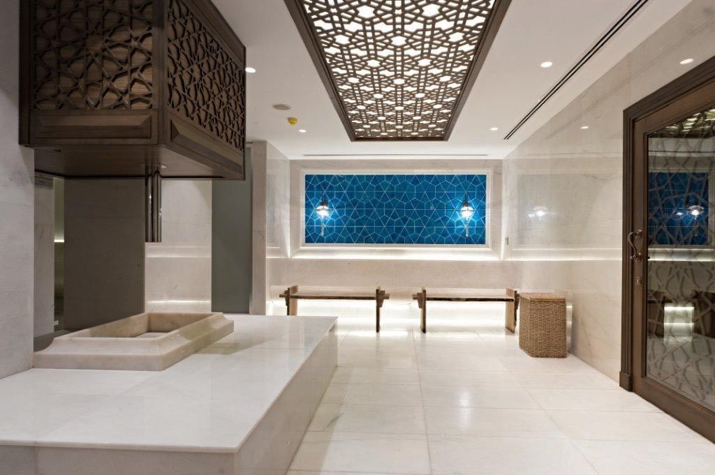 Interior of relaxation area in Angkor Wat Spa at CVK Taksim Hotel Istanbul
